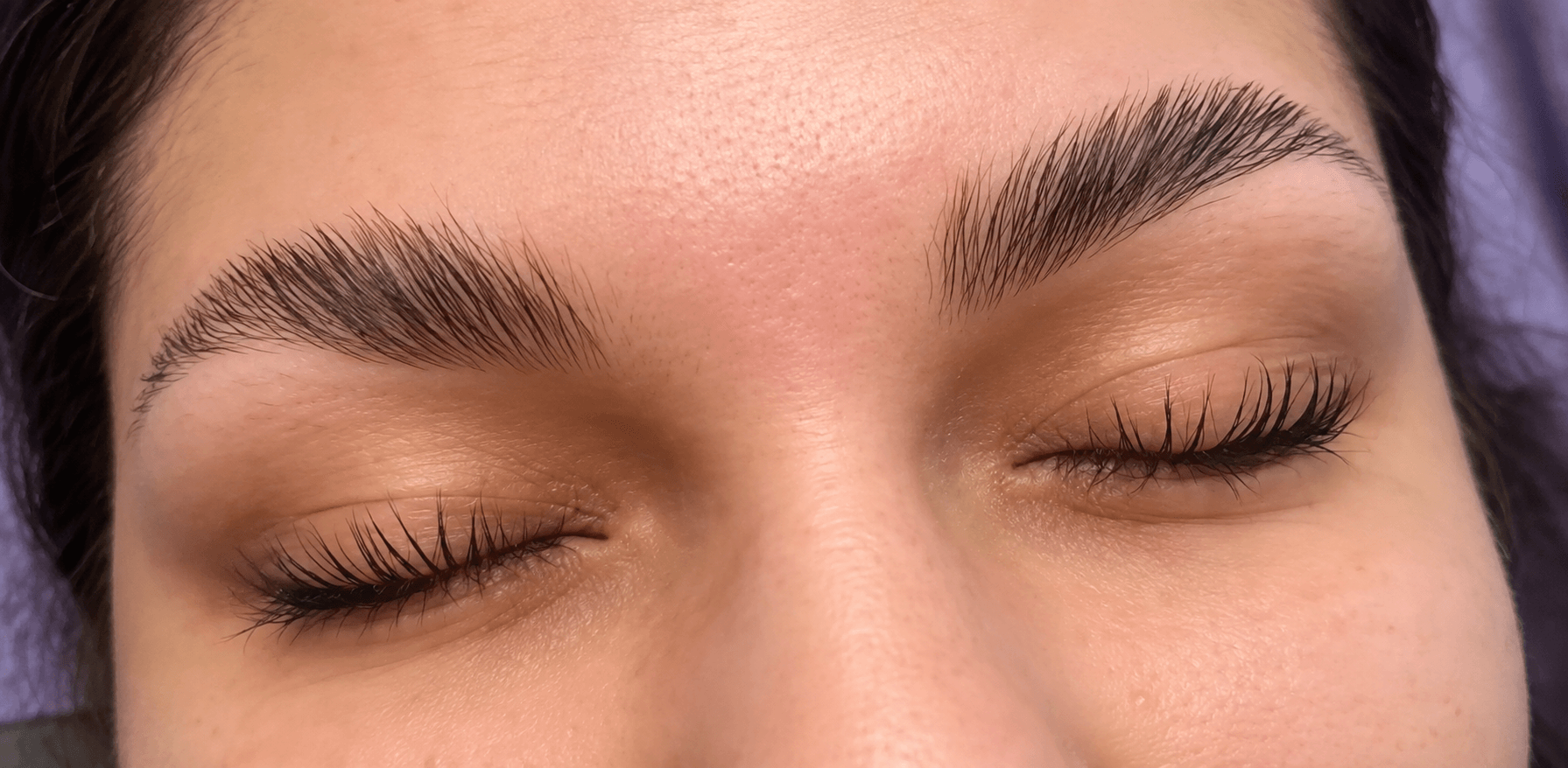 Eyebrow lamination after treatment at Layers Skin Care by Gia