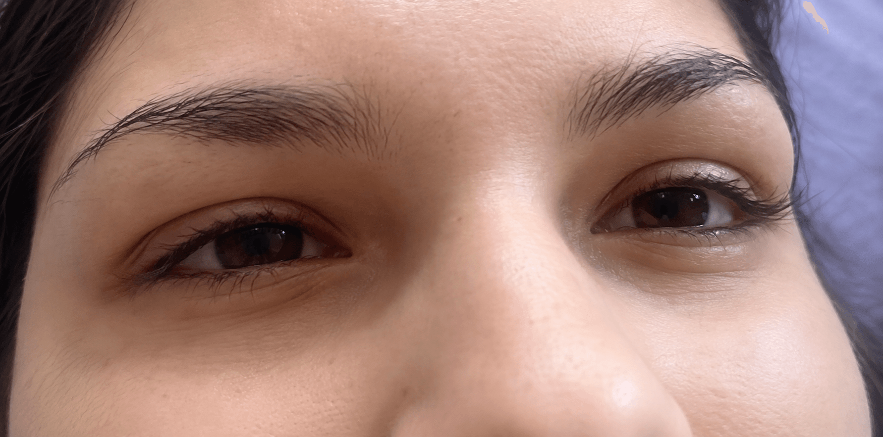Eyebrow lamination before treatment at Layers Skin Care by Gia