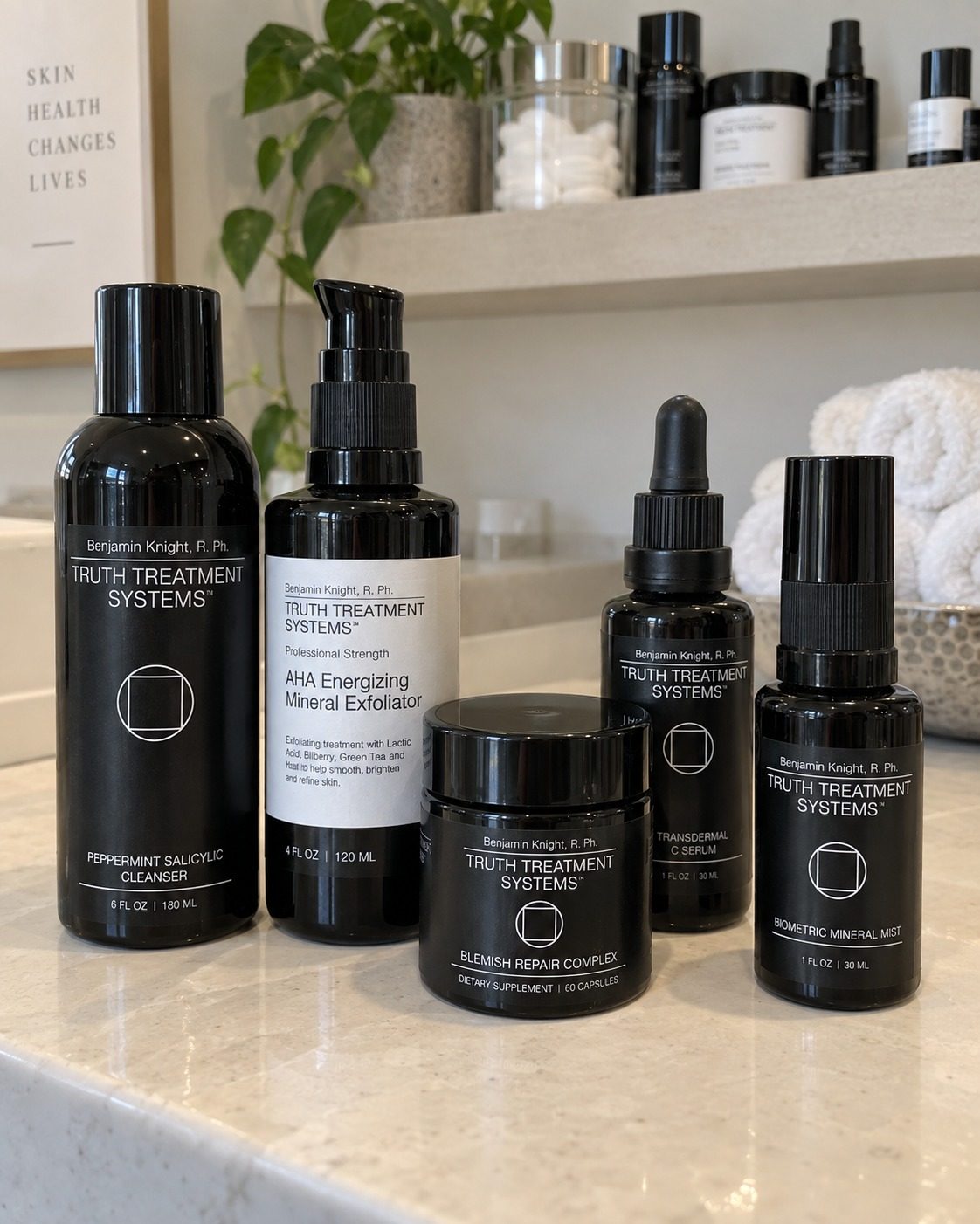 Professional skincare serums and creams